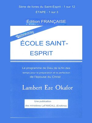 cover image of PRÉSENTATION  ÉCOLE SAINT-ESPRIT--Édition française